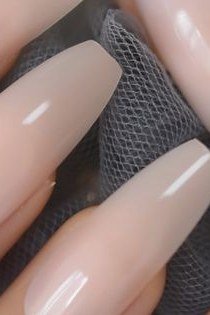 Close-Up Short Nude Squares - nude nail art idea for women over 40