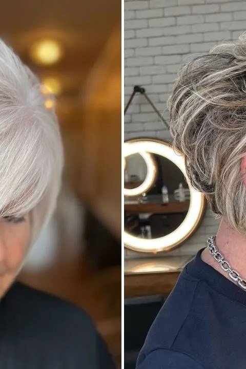 Polished White Pixie - timeless hairstyle for women over 60