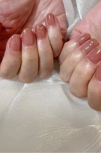 Mocha Brown Manicure for women over 60