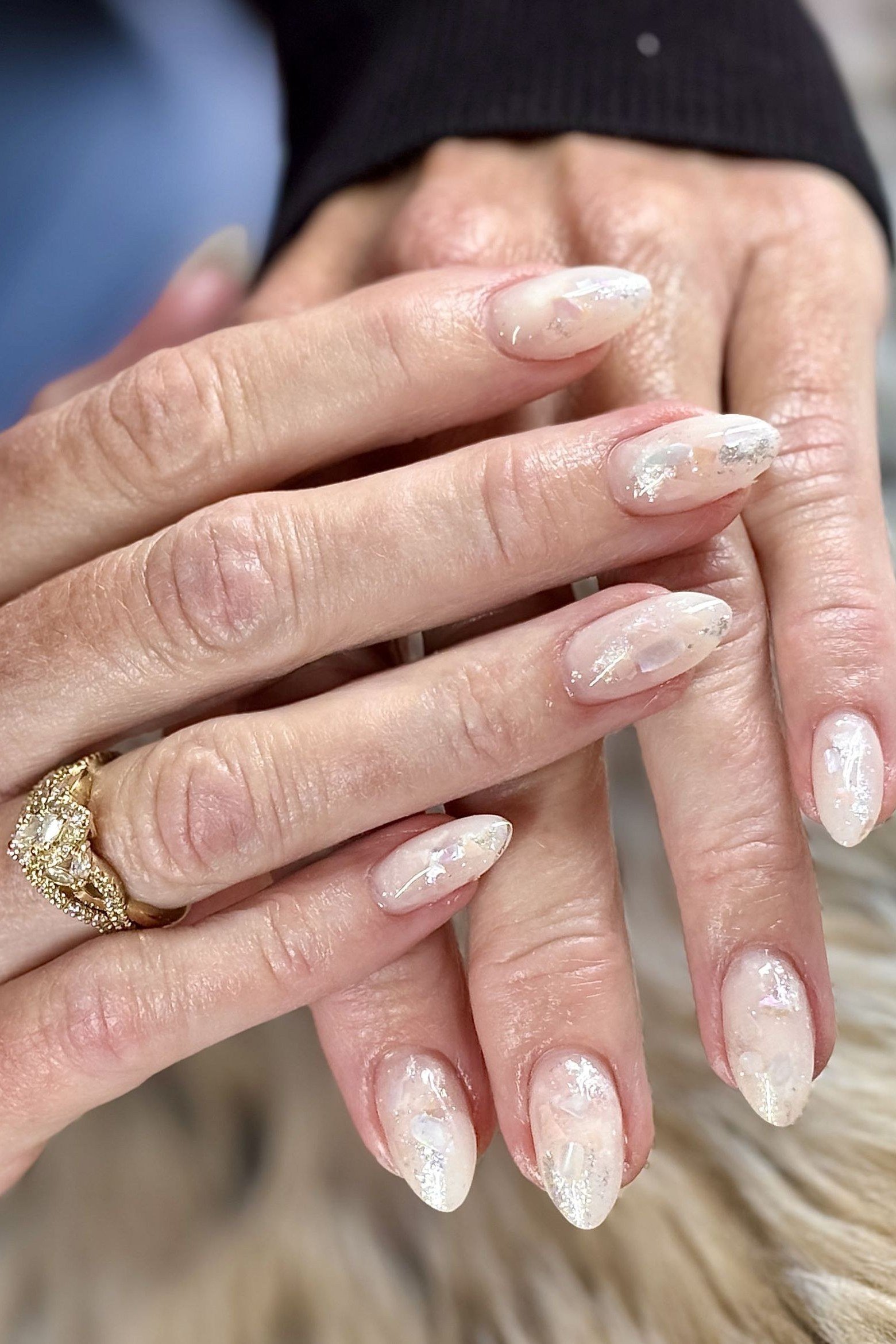 Pearl White Nails for women over 60