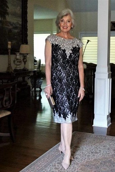 navy lace dress, older woman, elegant cocktail dress for women over 60