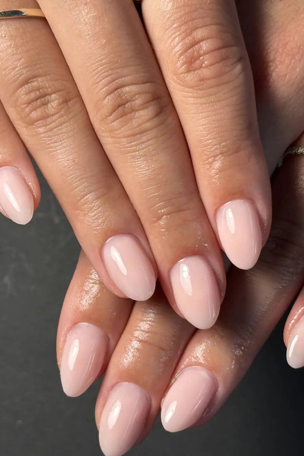 Soft Blush Pink Oval Nails for women over 60