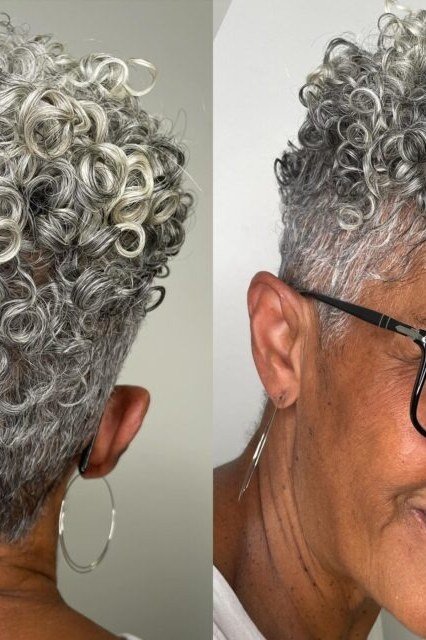 Curly Pixie With Spiral Curls - short curly hairstyle for women over 60