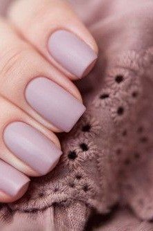 Pale Matte Mauve Short Square Nails, elegant mauve nail idea for women over 60
