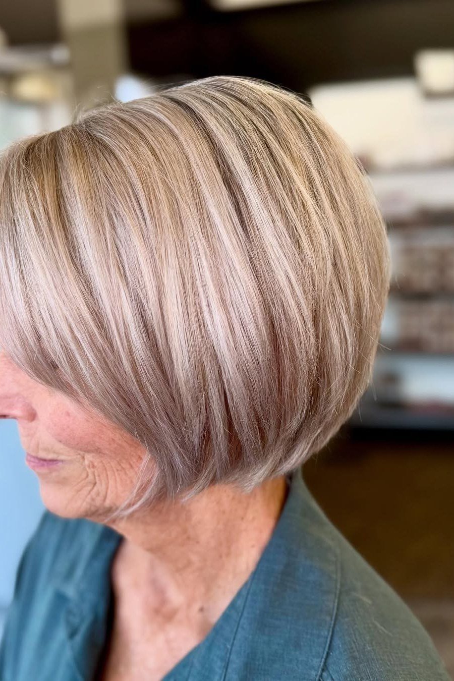 Classic Silver Bob hairstyle for women over 60