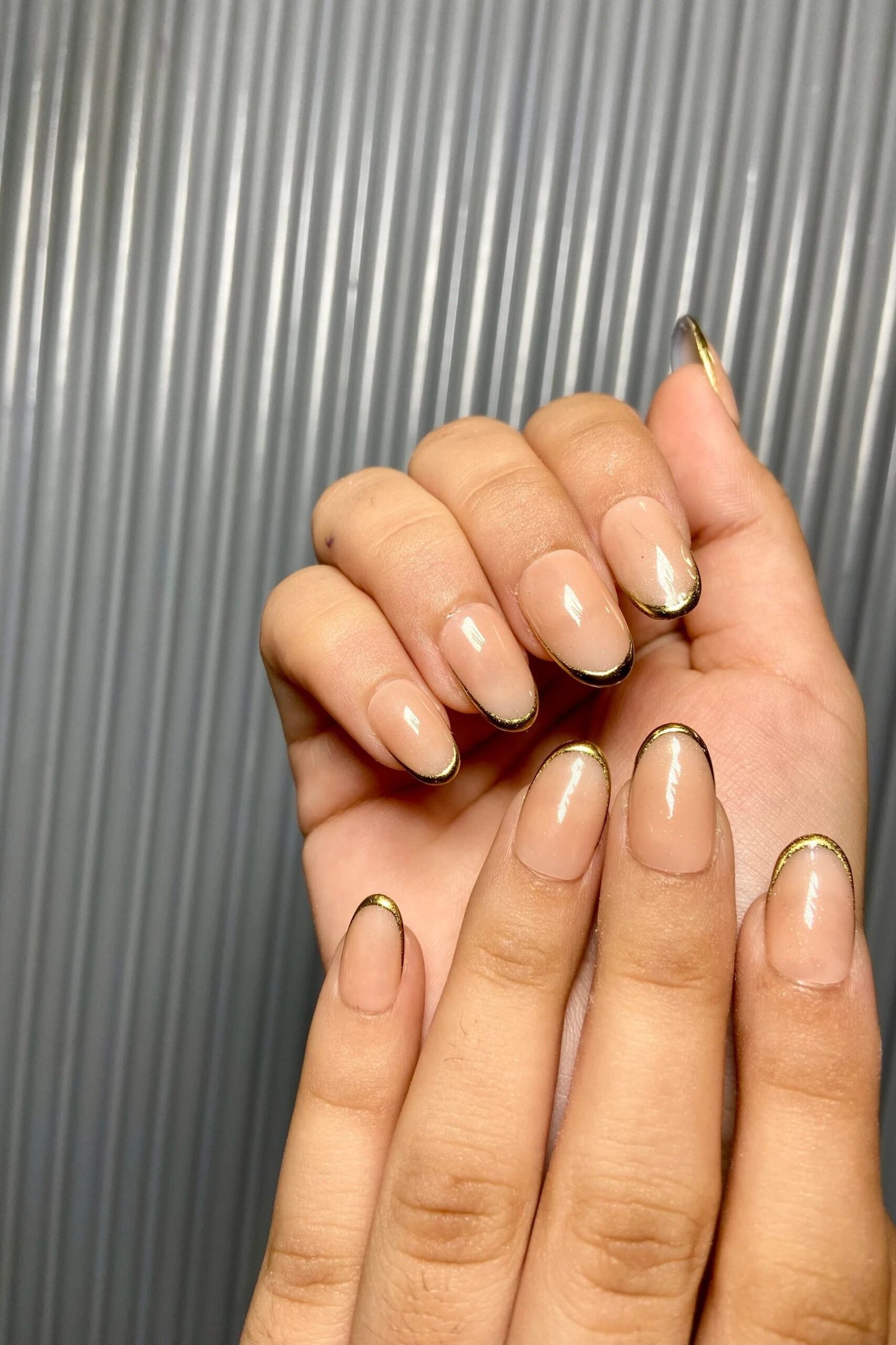 Classic Nude Almond Nails - flattering nail polish shade that hides veins for women over 50