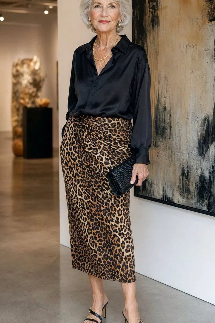 Rust Henley with Olive Cargo Pants - outfit idea for women over 70