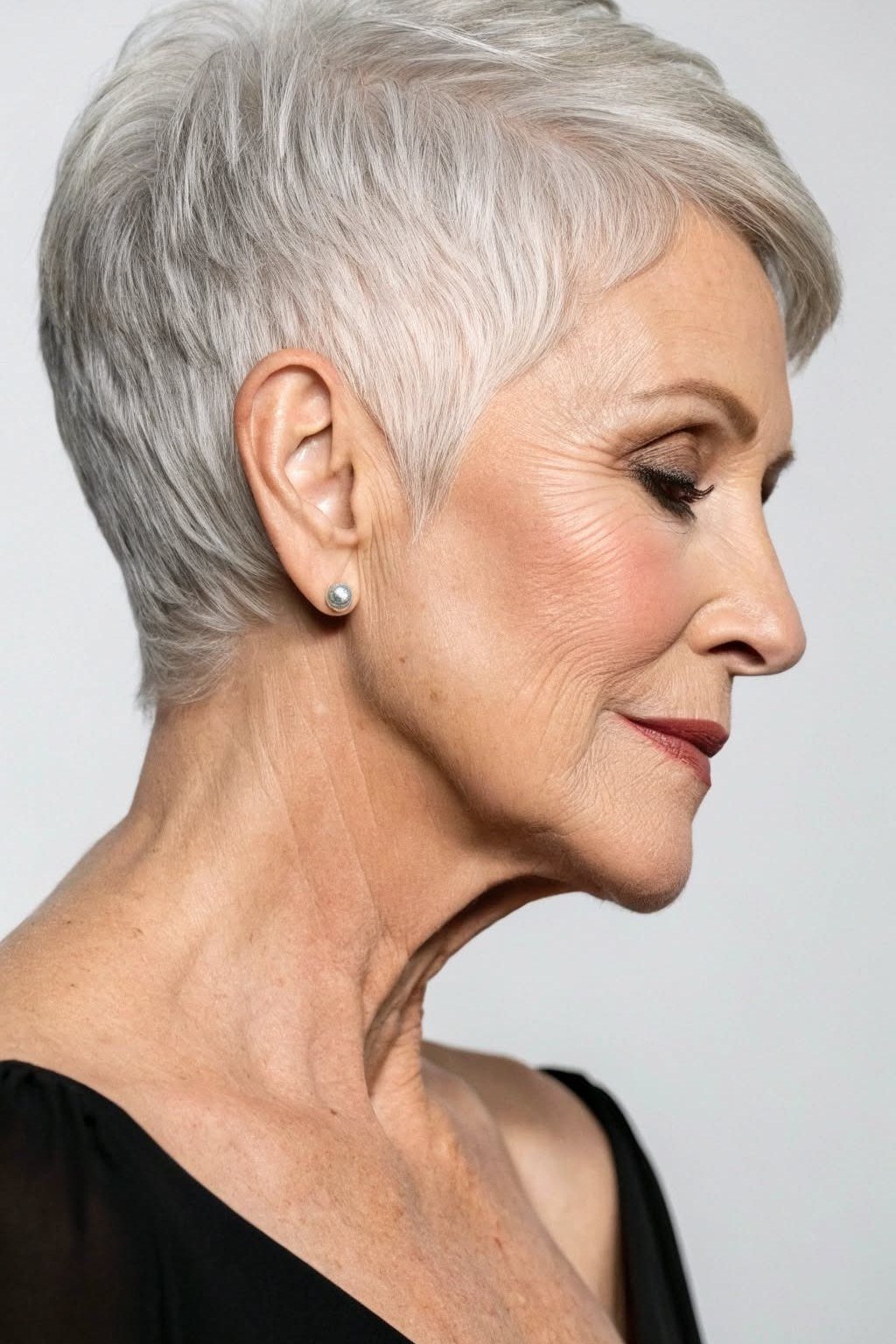 Soft Silver Pixie - timeless hairstyle for women over 60