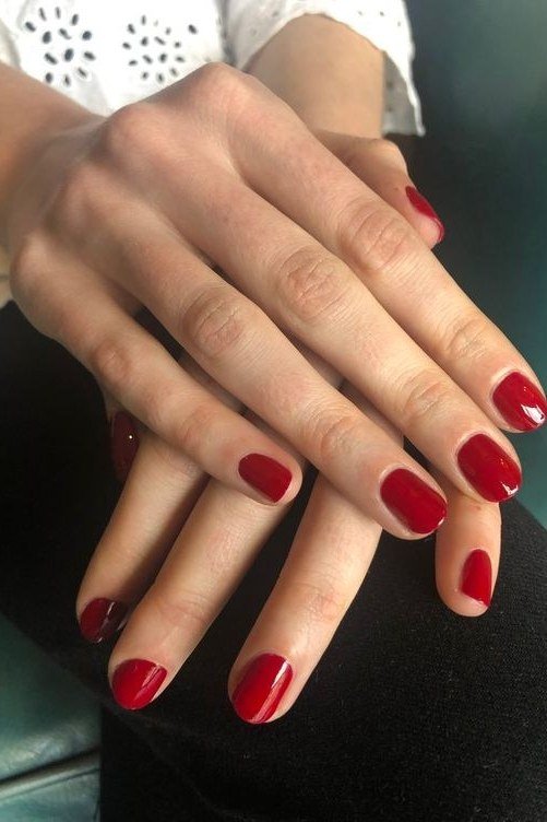Dark Cherry Almond Nails - old money fall nail color for women over 40