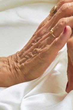 Classic Red Short Nails, nail color idea for women over 60