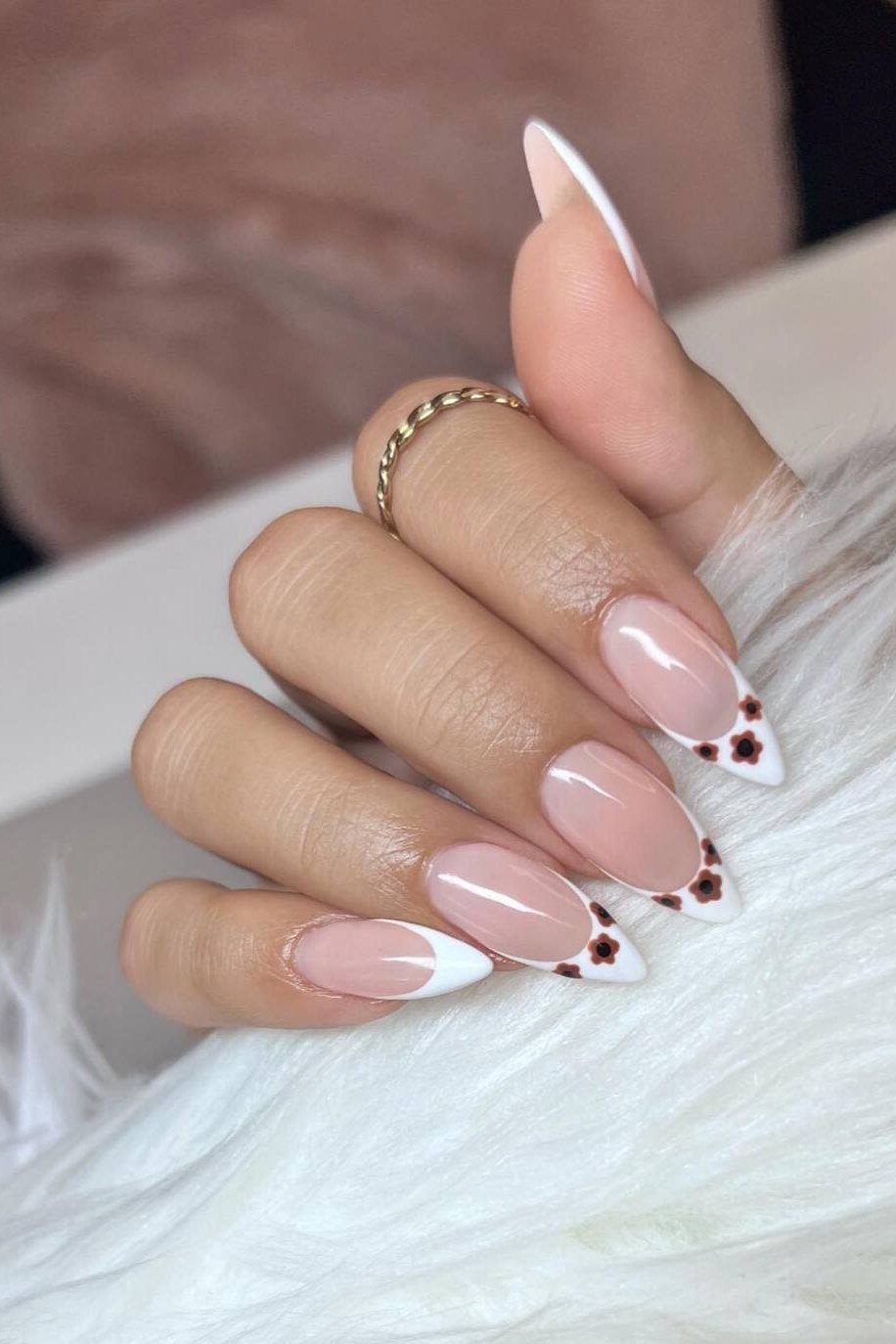 White french with dot art for older women