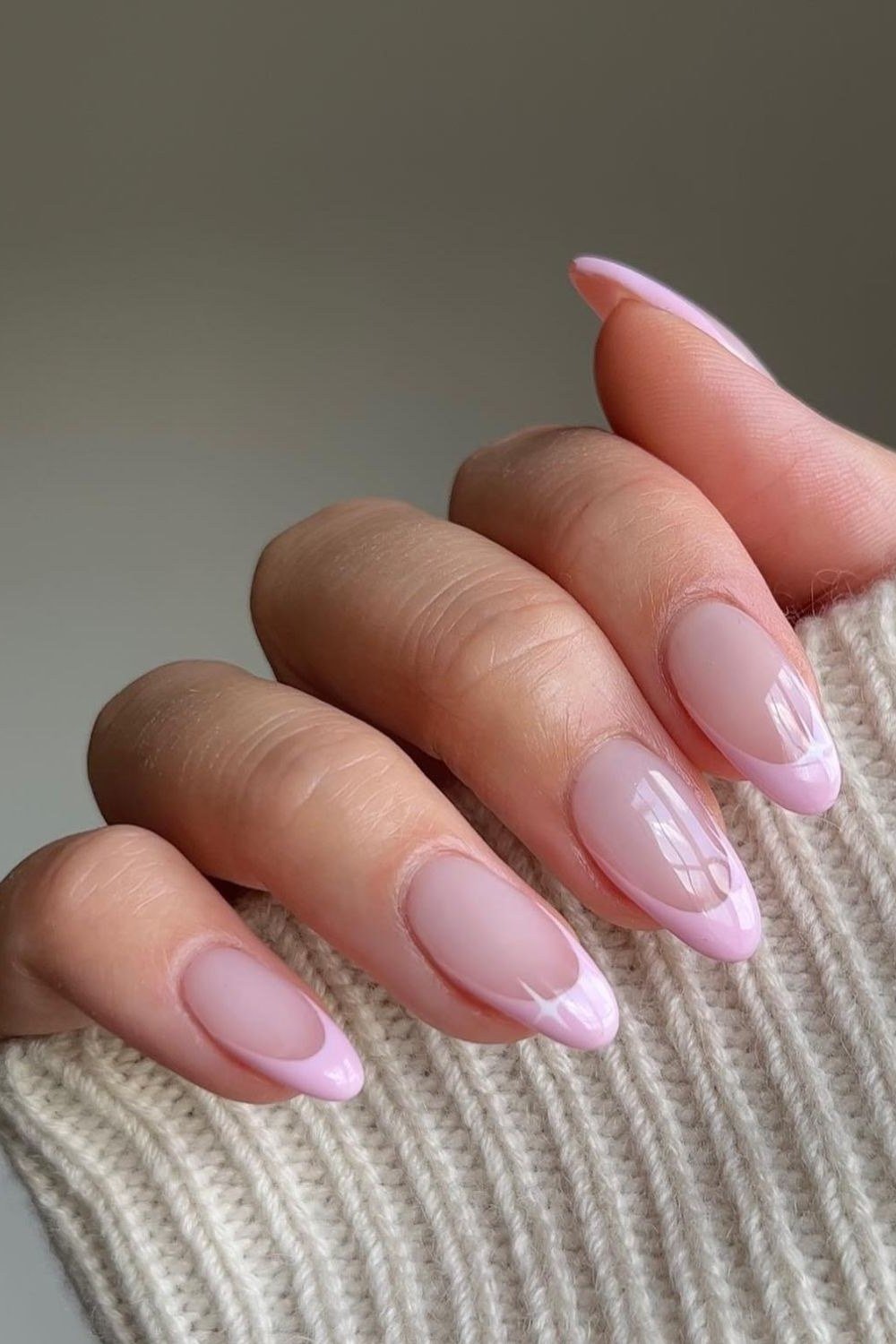 Lavender pink almond nails