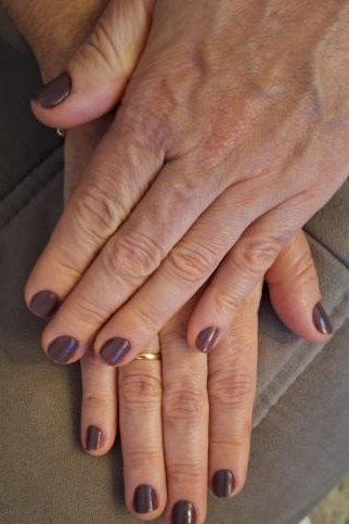 deep espresso short oval - winter nail trend for older women