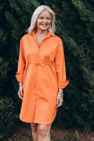 orange shirt dress for women over 60