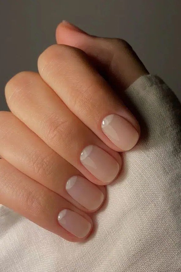 Deep French Thick White Tips - short nail design for women over 60 that makes nails look longer