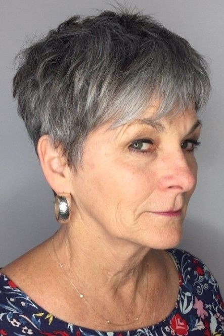 Salt-and-Pepper Pixie - sassy hairstyle for older women