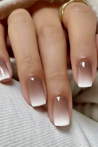 Nude Pink Nails - flattering nail polish shade that hides veins for women over 50
