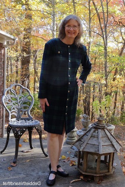 black plaid shirt dress for women over 60