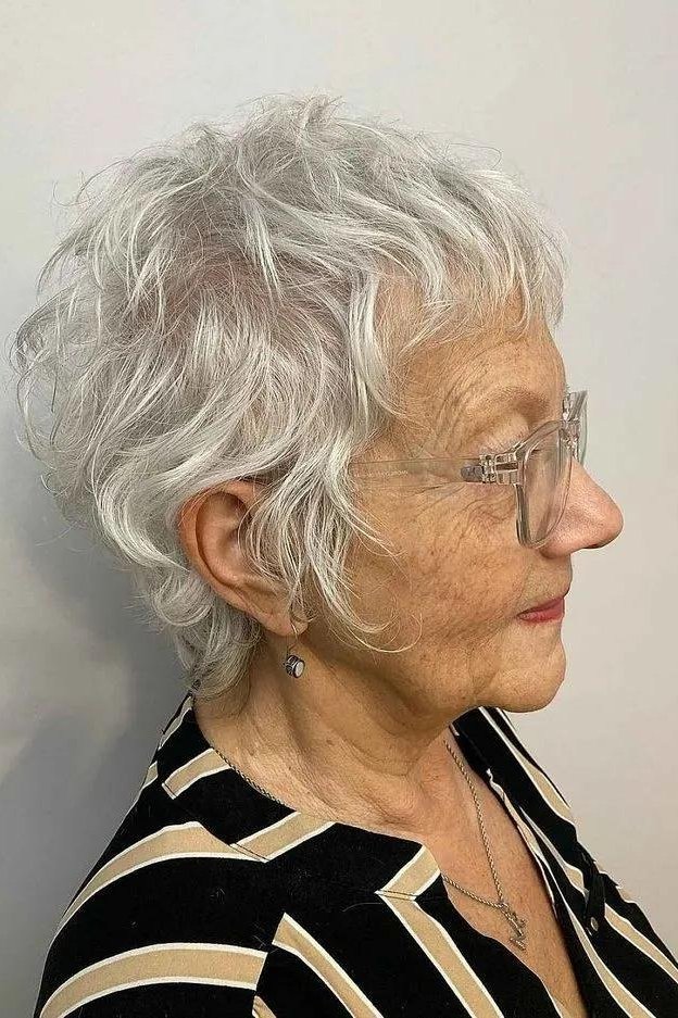 White Curly Crop - timeless hairstyle for women over 60