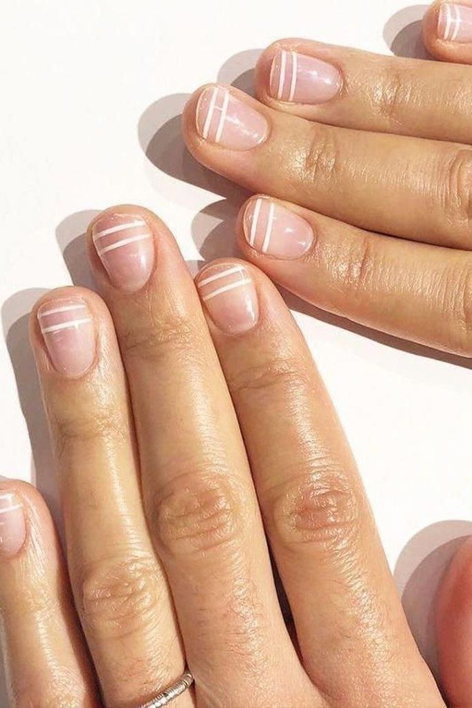 Short White French Tips - short nail design for women over 60 that makes nails look longer