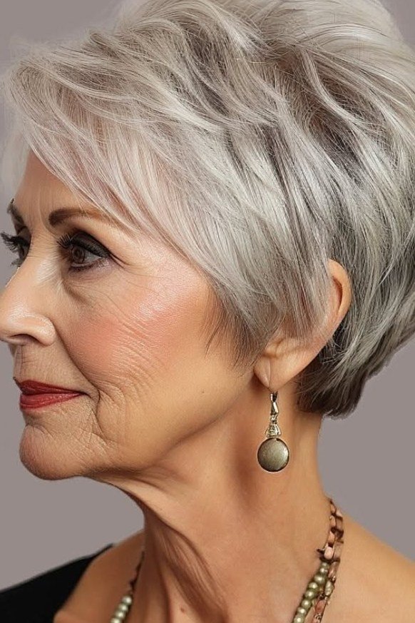 Timeless Silver Pixie - timeless hairstyle for women over 60