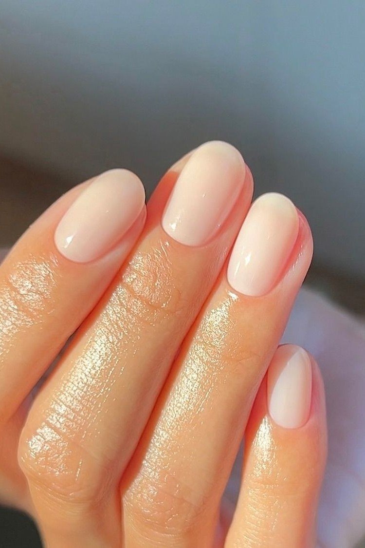 Pink Ombre Tip Nails - nude nail art idea for women over 40