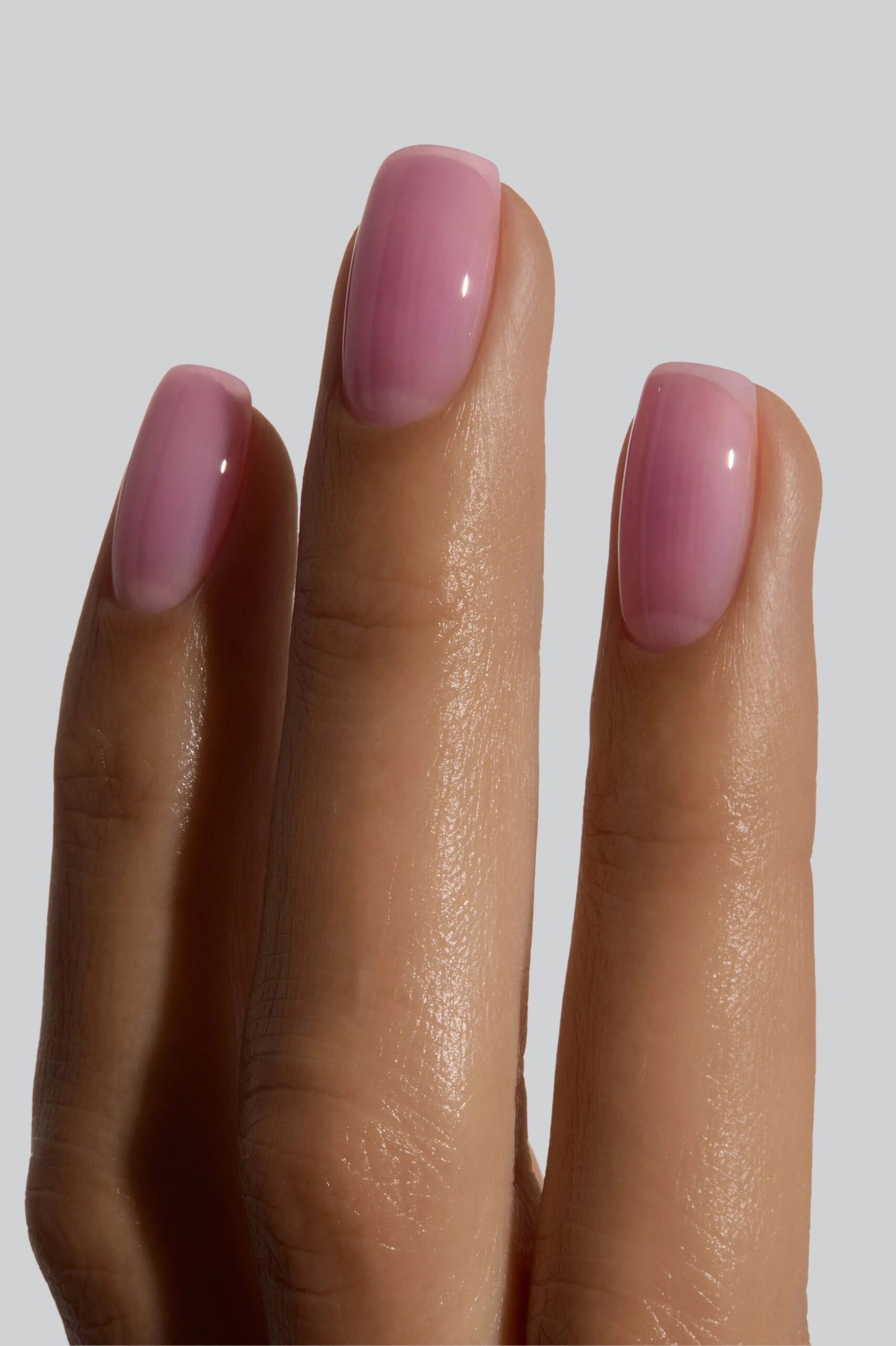 Dusty rose pink long oval nails