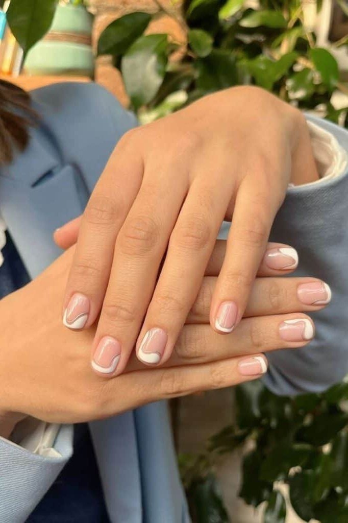 Sheer Pink on Mature Hands - short nail design for women over 40