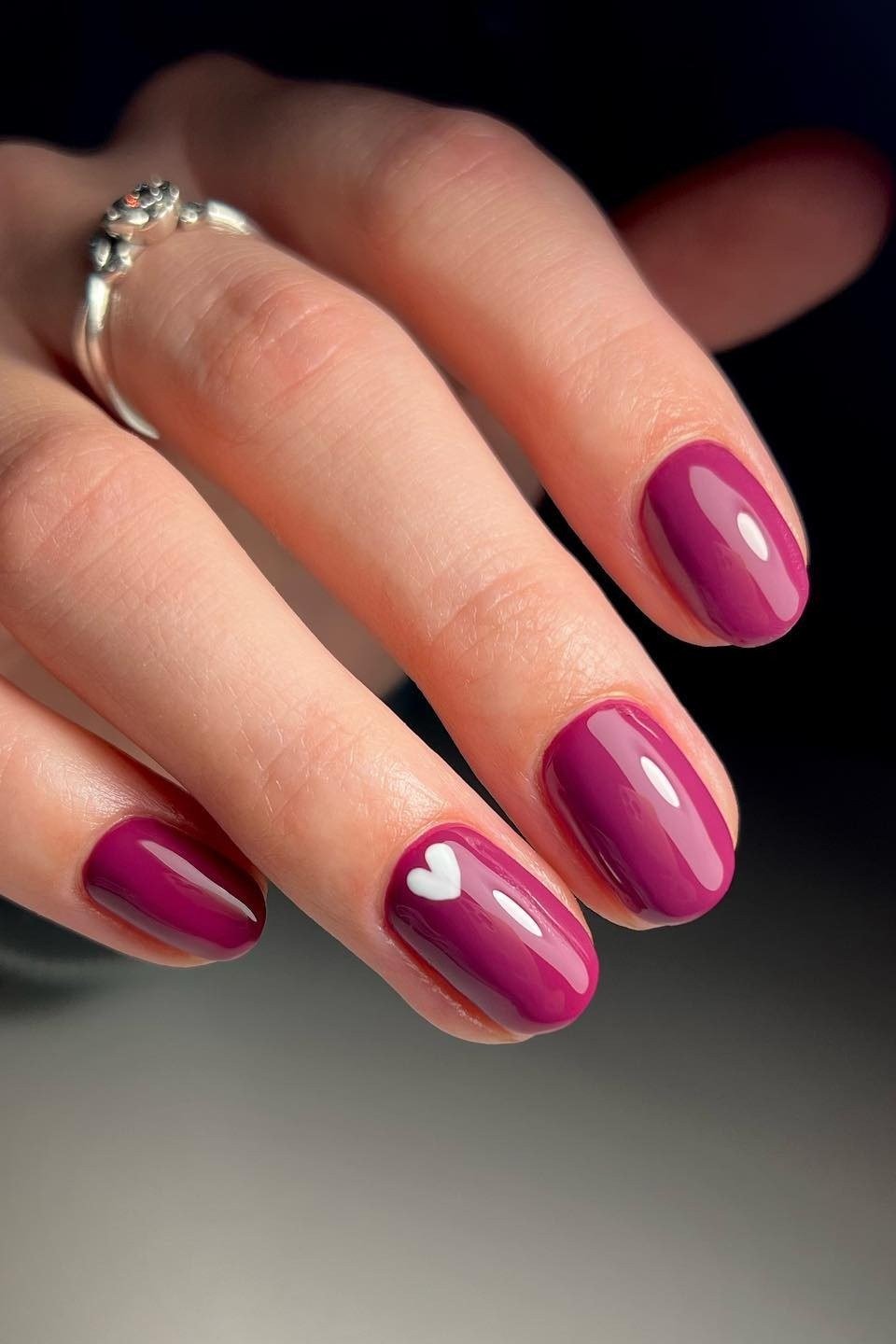 Magenta Plum Gloss - fall nail color idea for women over 60