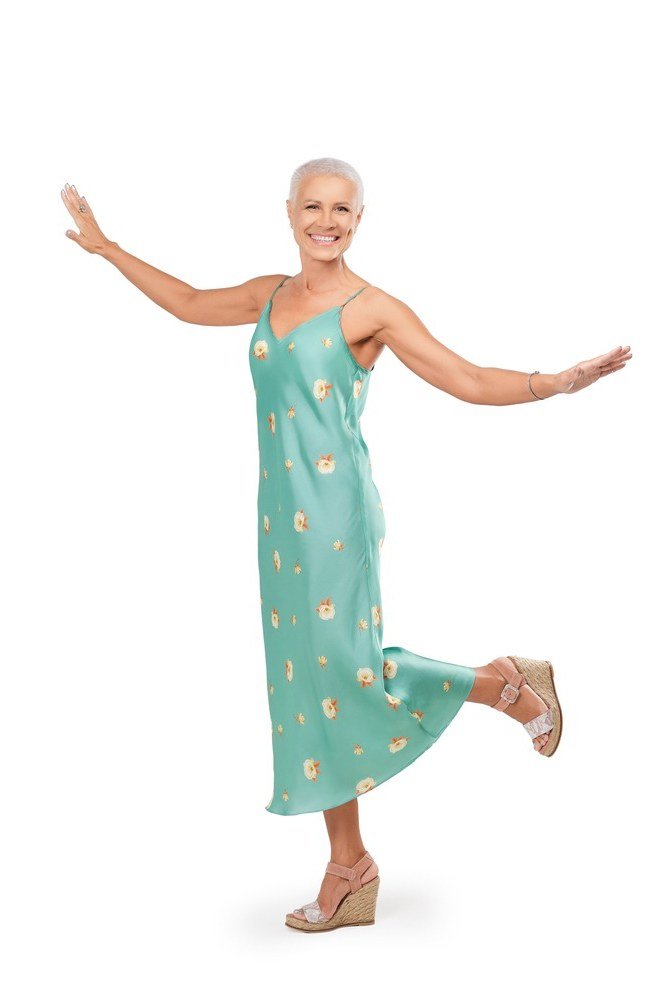Breezy summer dress for women over 60: watercolor floral maxi
