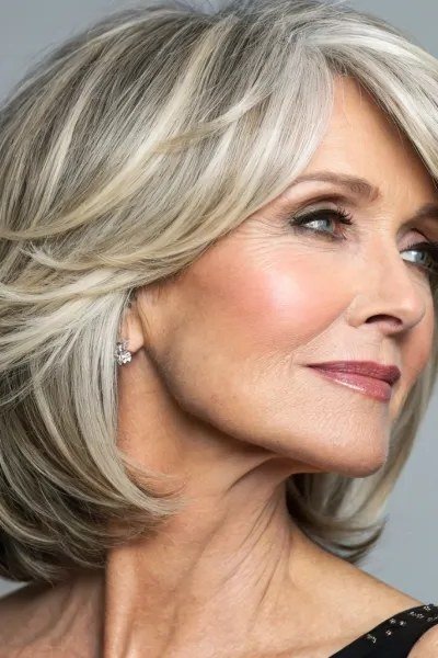 Warm Blonde Bob hairstyle for women over 60