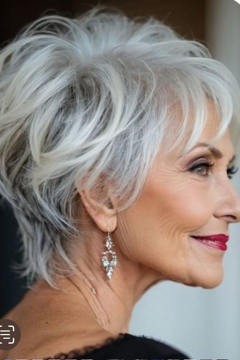 14. Voluminous White Bixie - wash and wear hairstyle for older women