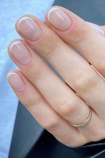 sheer pale pink nails for a soft glow for older women