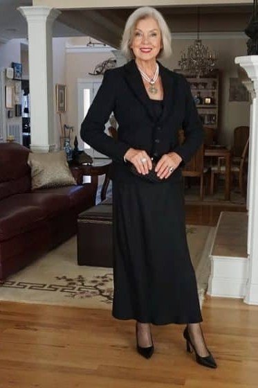 Navy shirt dress for women over 70