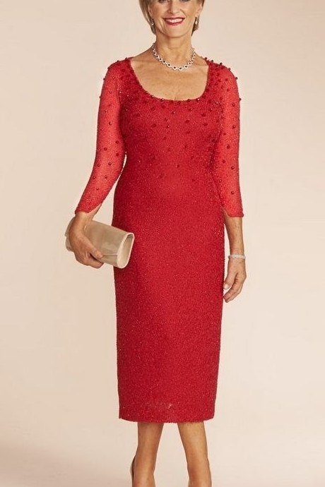 red lace dress, elegant cocktail dress for women over 60