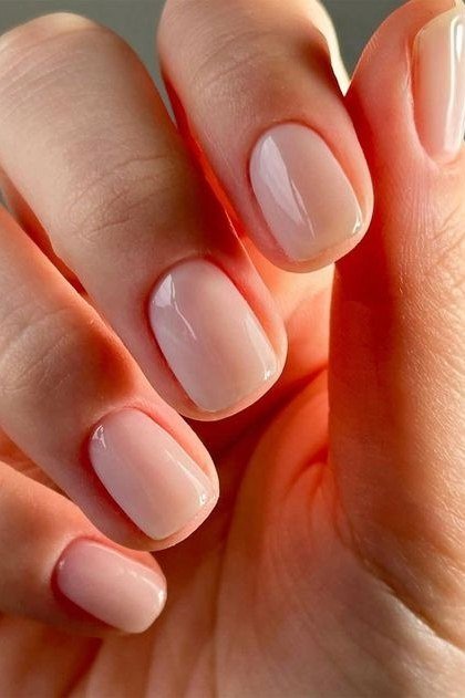 Pearl White Short Round Nails - flattering nail polish shade that hides veins for women over 50