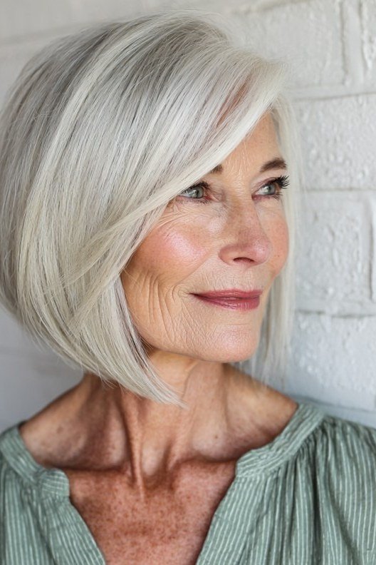 Copper-Red Wavy Bob - curly bob hairstyle for women over 50