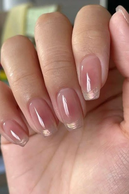 Rose Gold Square Nails - elegant nail art idea for mature hands, women over 50