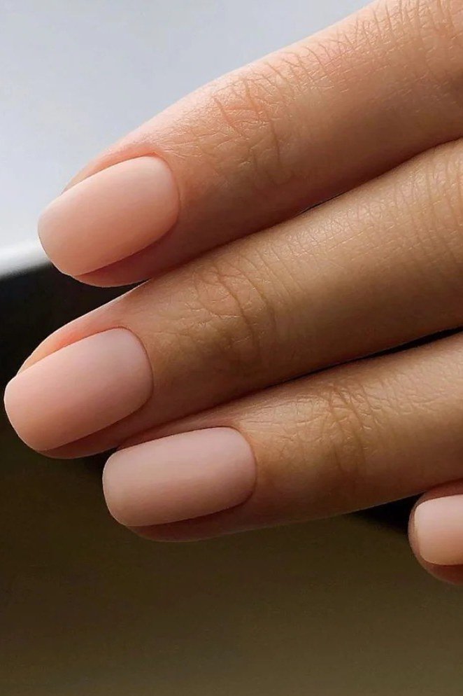 Warm Nude Beige Medium - elegant nude nail design for women over 60