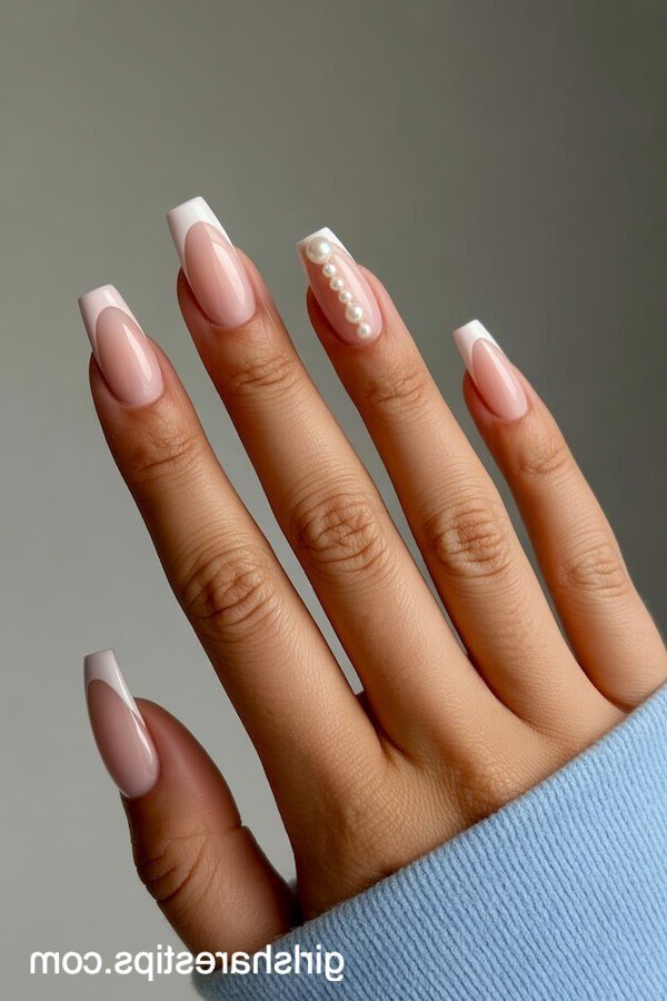 Nude Pink Medium Almond - short nude nail idea for women over 50