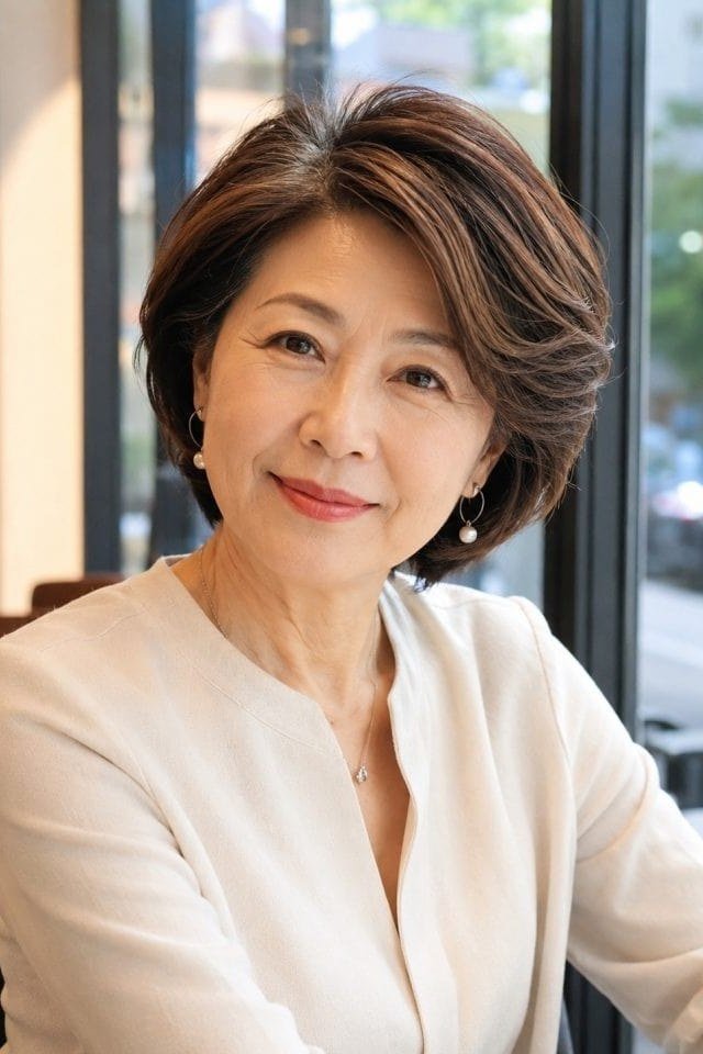 Front Dark Rounded Layered Bob for women over 60