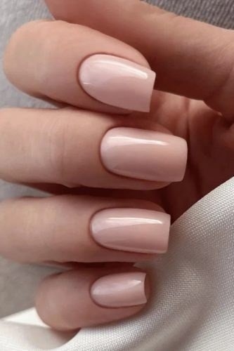 Beige Chrome Almond Nails, Close Up - flattering nail polish shade that hides veins for women over 50