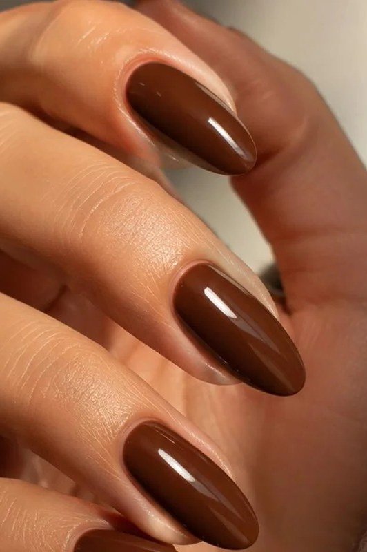 Dark Chocolate Gloss - fall nail color idea for women over 60