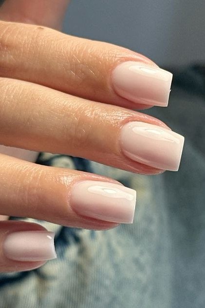 Classic Nude French Tips - nude nail art idea for women over 40