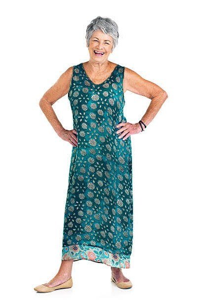 Breezy summer dress for women over 60: coral pink floral maxi