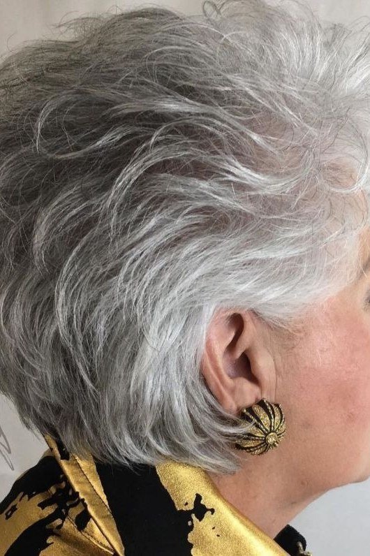 Curly Grey Bob - timeless hairstyle for women over 60