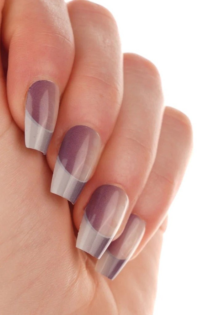 Smoky French Almond - elegant nail art idea for mature hands, women over 50