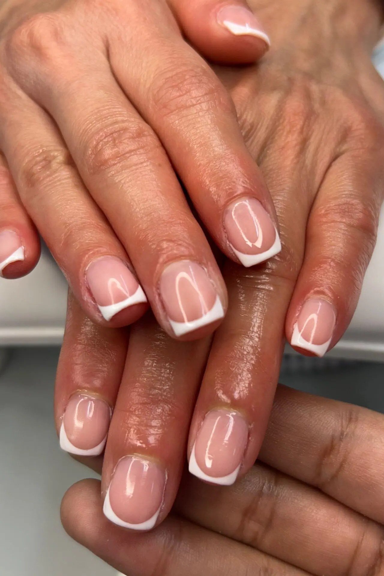French manicure on older hands