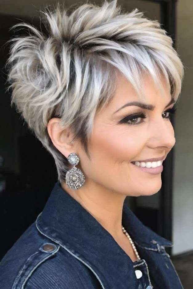 Spiky White Pixie - grey hairstyle for women over 60