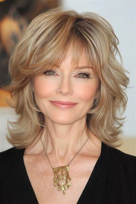 Classic Blonde Butterfly Layers - butterfly cut hairstyle for women over 60